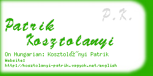 patrik kosztolanyi business card